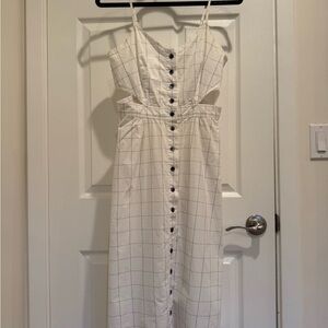 Madewell Windowpane Cutout Cami Midi Dress